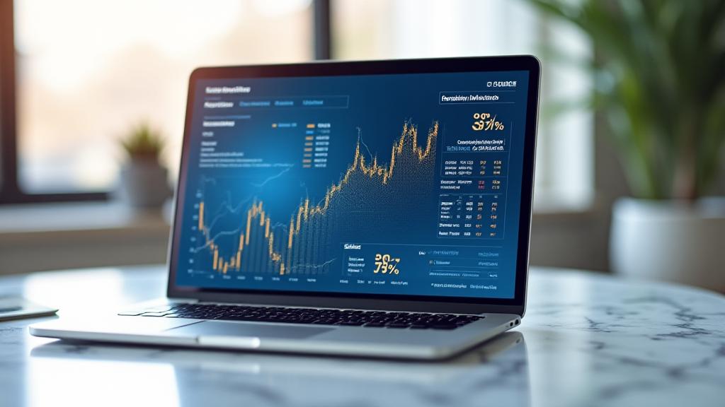High-end digital analytics dashboard showing sales growth metrics